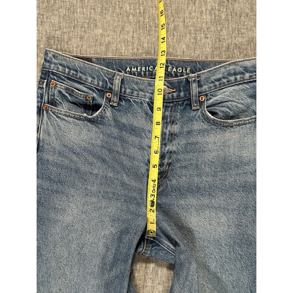 American Eagle Jeans Womens 8 Blue Denim Stretch Straight High Rise Medium Wash - Picture 10 of 16